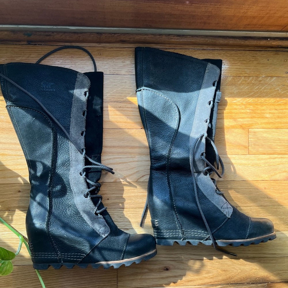 Sorel Knee High Wedge Boots